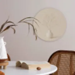 Vaas - Takken - Bloemetjes - Wit Akoestische PET Vilt - Rond klein -sfeer3