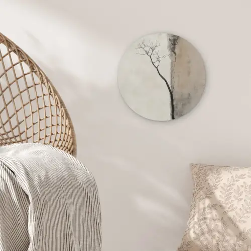 Wabi sabi - Plant - Beige Akoestische PET Vilt - Rond klein -sfeer4