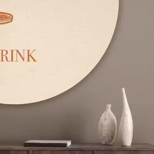 Wijn - Zomer - Quote - Oranje Akoestische PET Vilt - Rond klein -sfeer5_closeup