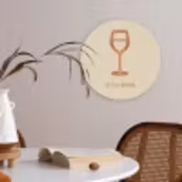 Wijn - Zomer - Quote - Oranje Akoestische PET Vilt - Rond klein -sfeer3