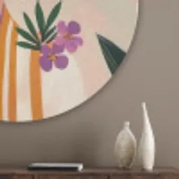 Vrouw - Bloemen - Pastel Akoestische PET Vilt - Rond klein -sfeer5_closeup