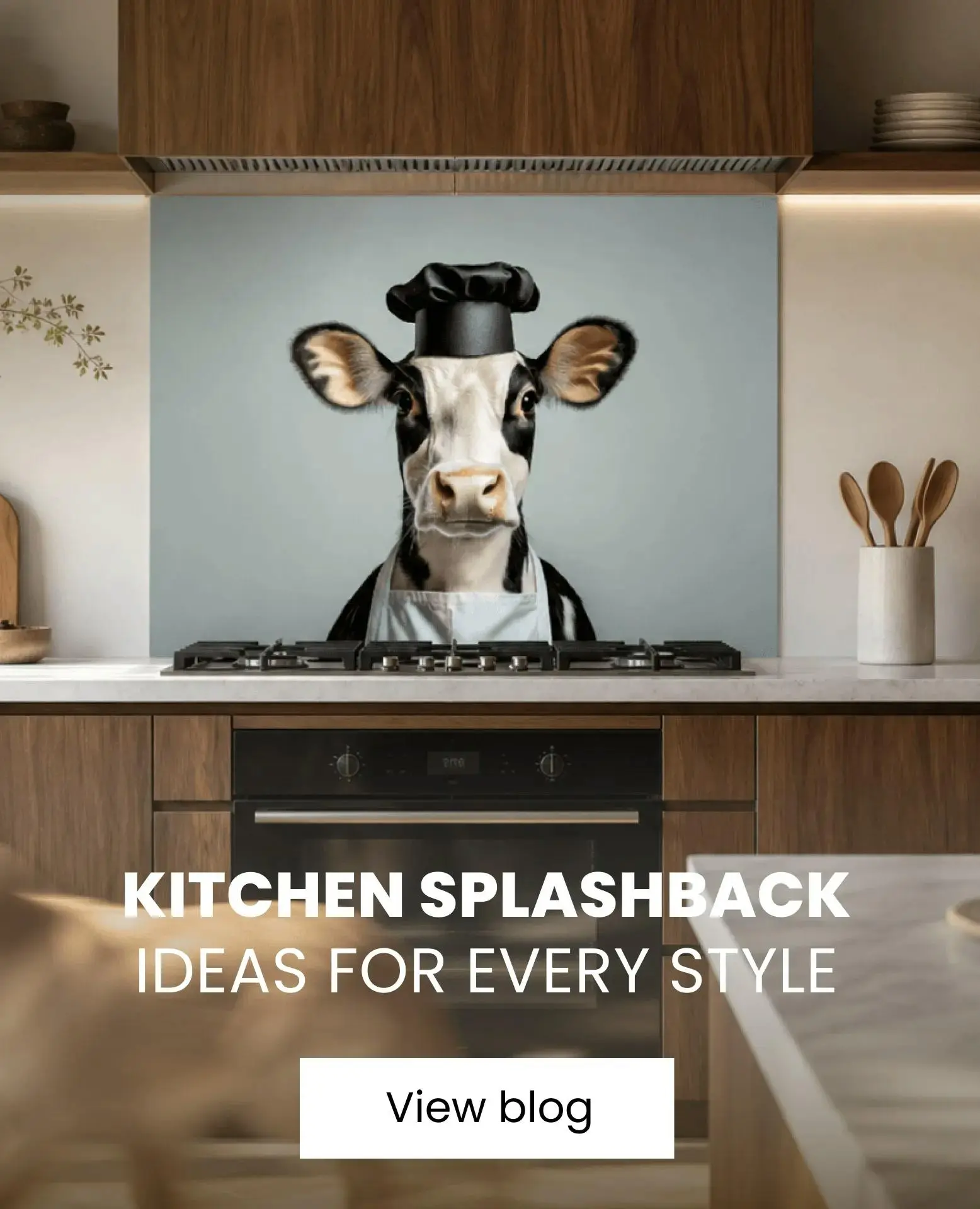 kitchen splashback of a cow
