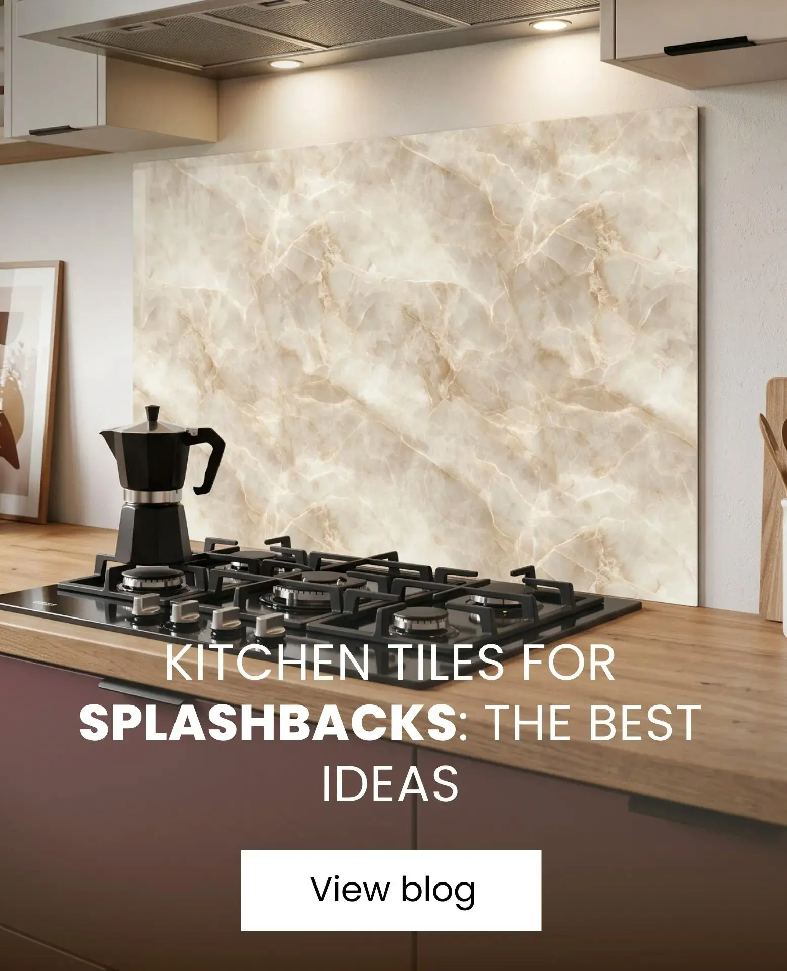 kitchen splashback with marmor print