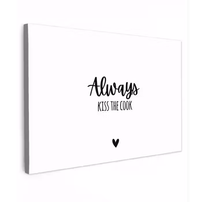 Always kiss the cook - Koken - Kok - Keuken - Spreuken canvas 2cm klein -z3d