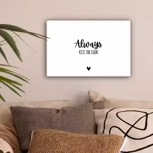 Always kiss the cook - Koken - Kok - Keuken - Spreuken canvas 2cm klein -sfeer1