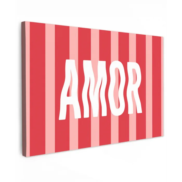 Amor - Strepen - Rood - Roze canvas 2cm klein -z3d