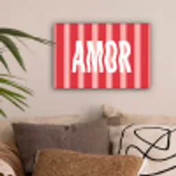 Amor - Strepen - Rood - Roze canvas 2cm klein -sfeer1
