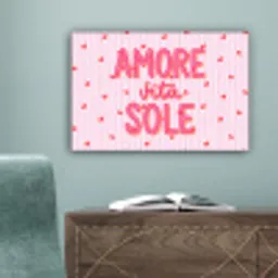 Amore vita sole - Roze - Hartjes canvas 2cm klein -sfeer4