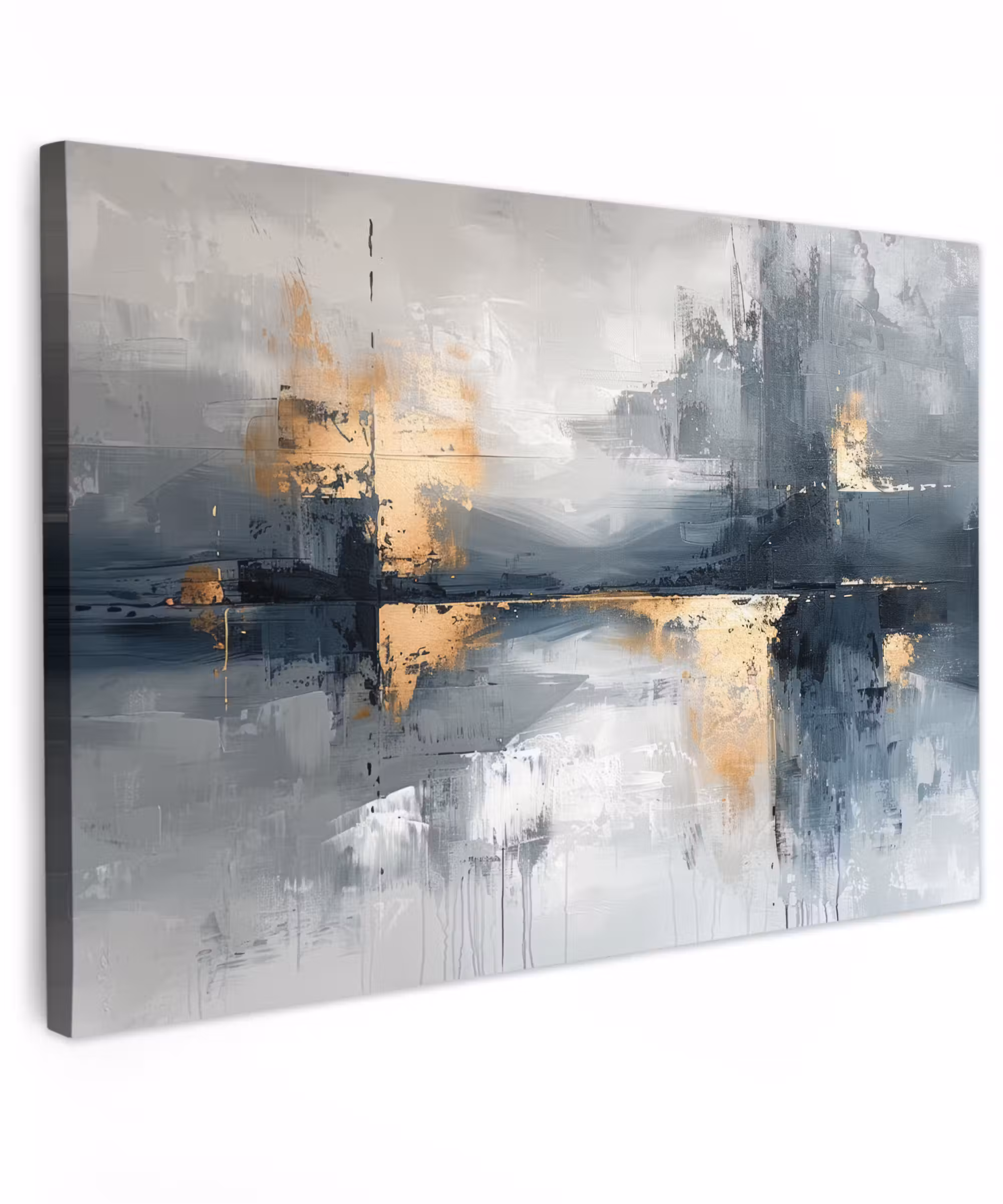Canvas Print - Art - Gray - Gold - Abstract