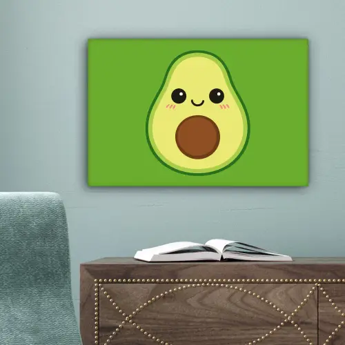Avocado - Groen - Speels canvas 2cm klein -sfeer4