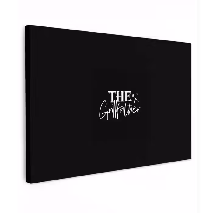 Barbecue - BBQ - Grill - Koken - The Grillfather - Tekst - Spreuken canvas 2cm klein -z3d