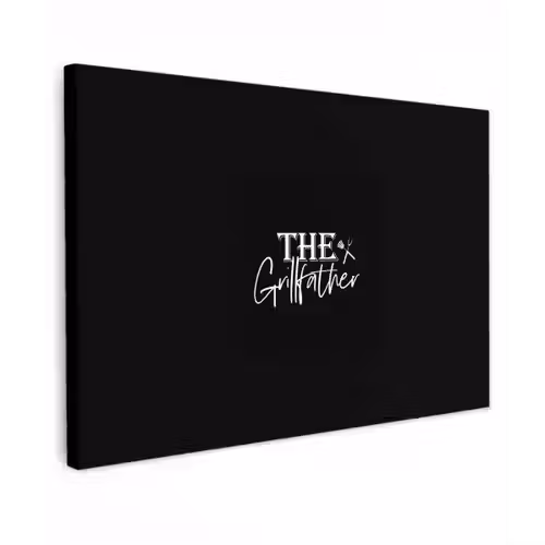 Barbecue - BBQ - Grill - Koken - The Grillfather - Tekst - Spreuken canvas 2cm klein -z3d