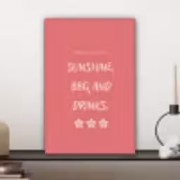 BBQ - Quote - Roze - Zomer canvas 2cm klein -sfeer6