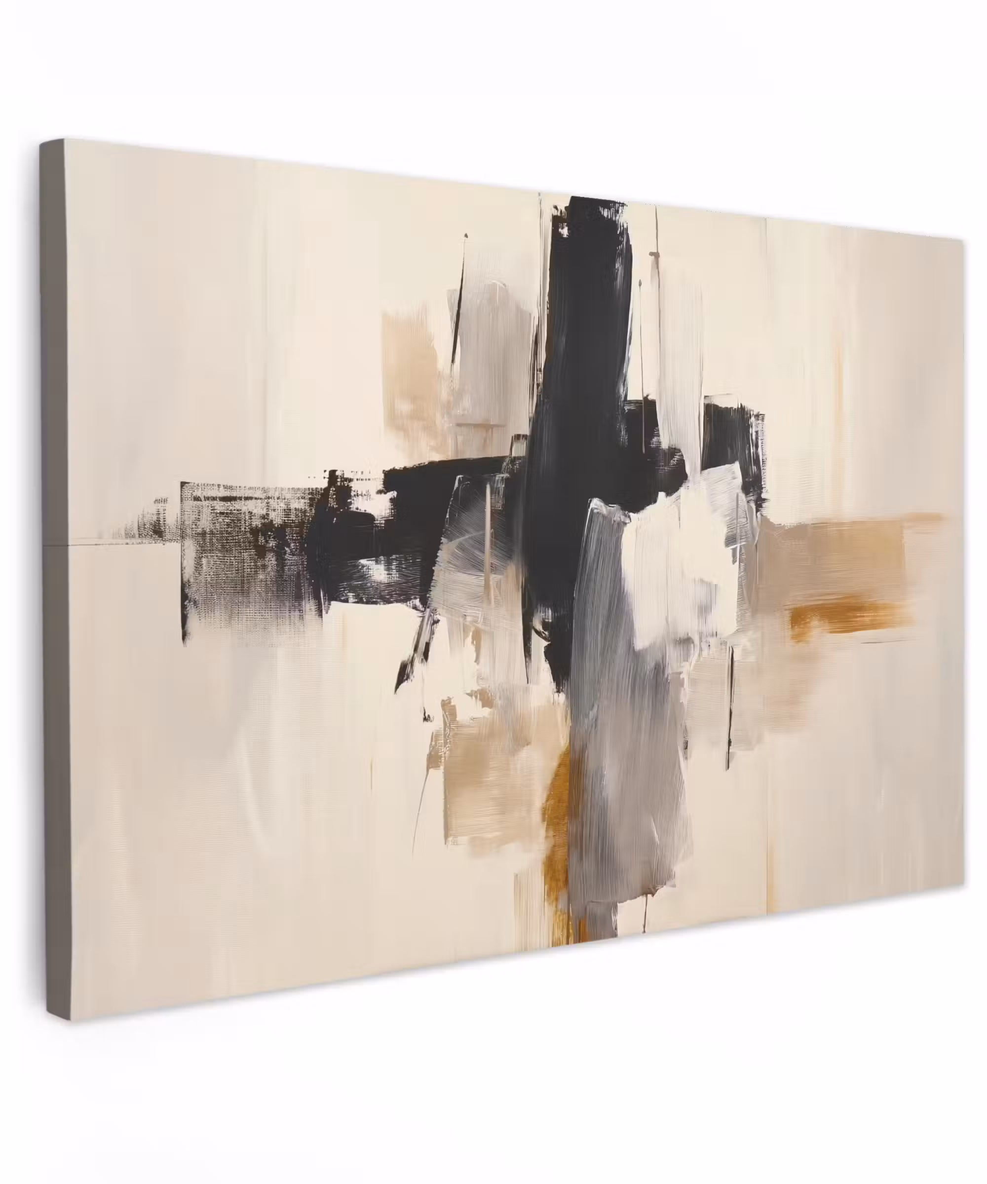 Canvas Print - Brush strokes - Rough - Abstract - Beige