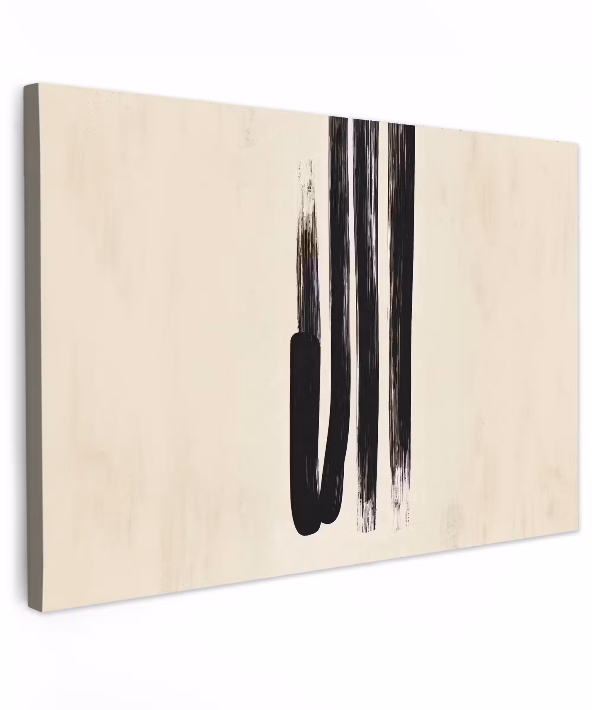 Canvas Print - Brush strokes - Vertical - Black