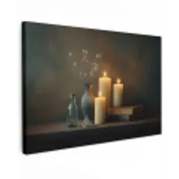 Kaarsen - Stilleven - Rustiek - Boeken canvas 2cm klein -z3d