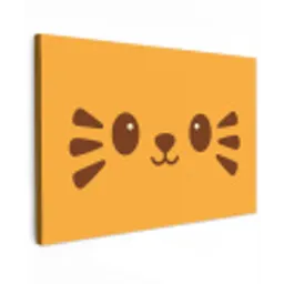 Kat - Simplistisch - Oranje - Vrolijk canvas 2cm klein -z3d