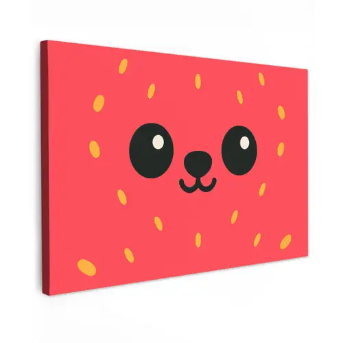 Kat - Aardbei - Cartoon canvas 2cm klein -z3d