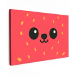 Kat - Aardbei - Cartoon canvas 2cm klein -z3d