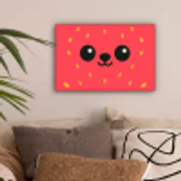Kat - Aardbei - Cartoon canvas 2cm klein -sfeer1