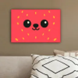 Kat - Aardbei - Cartoon canvas 2cm klein -sfeer3