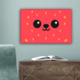 Kat - Aardbei - Cartoon canvas 2cm klein -sfeer4