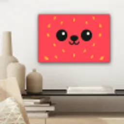 Kat - Aardbei - Cartoon canvas 2cm klein -sfeer6