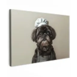 Kokskleding - Zwart - Hondje canvas 2cm klein -z3d