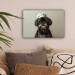 Kokskleding - Zwart - Hondje canvas 2cm klein -sfeer1