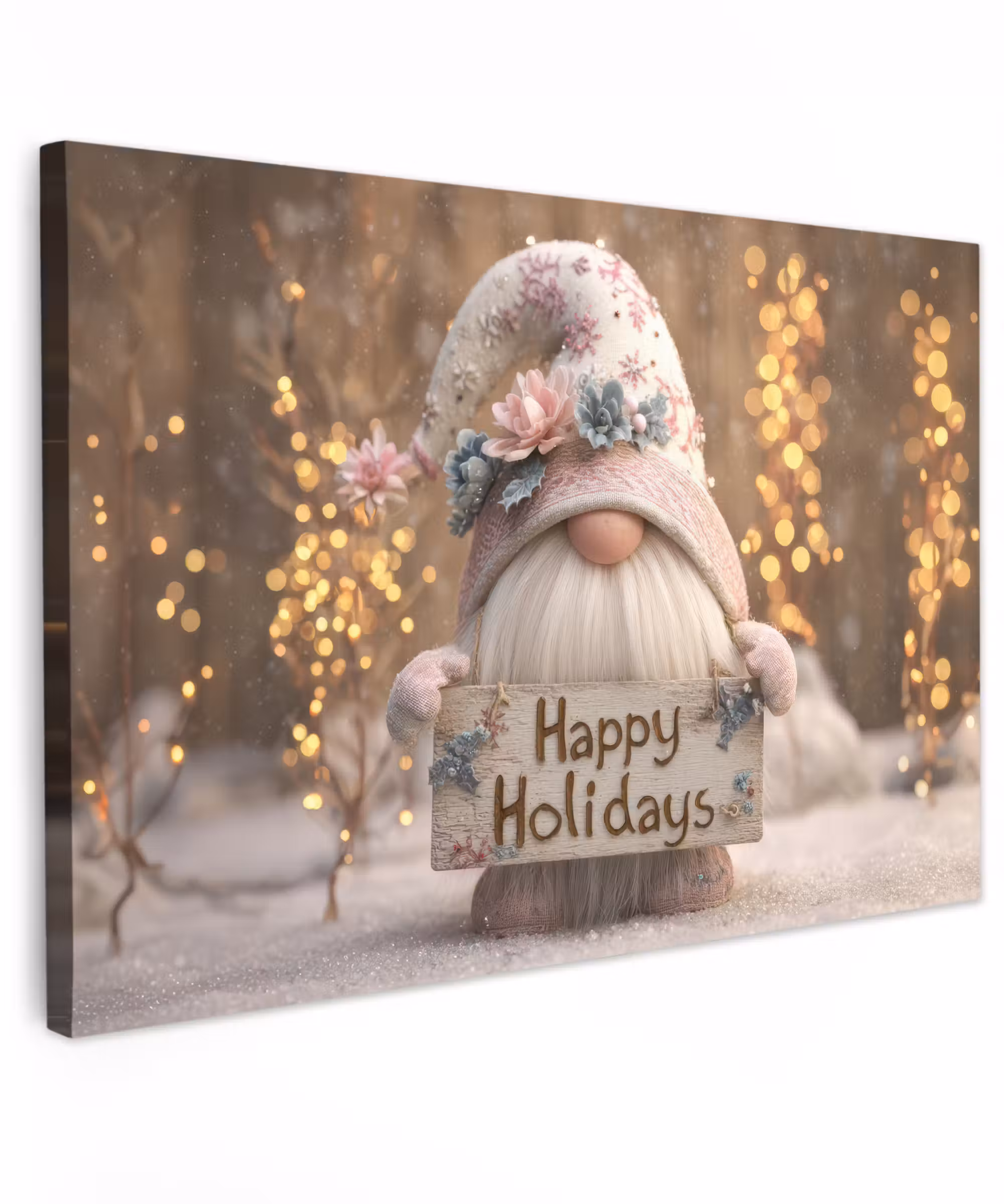 Canvas Print - Christmas - Gnome - Plate - Colorful