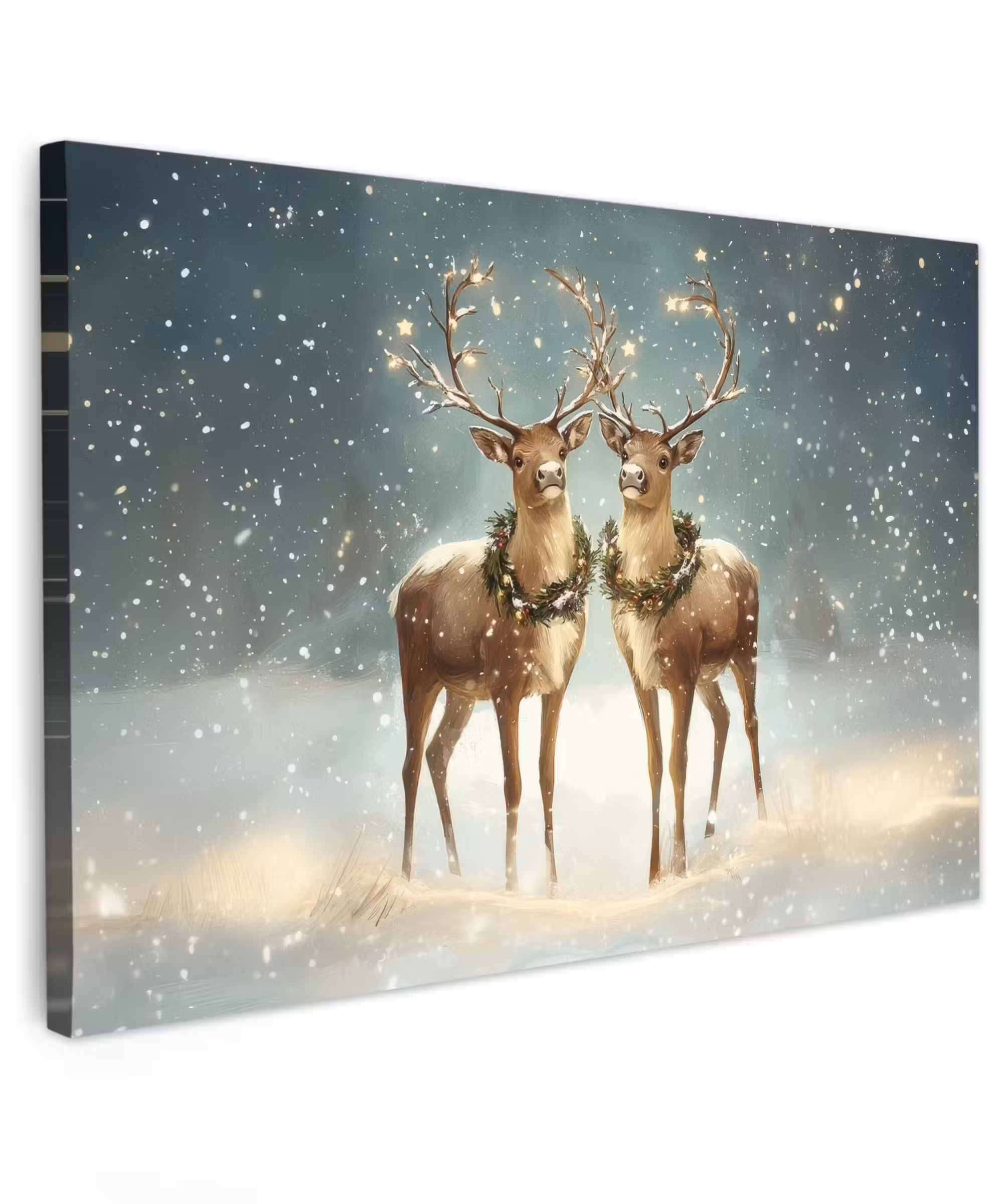 Canvas Print - Christmas Magic - Winter Forest - Reindeer