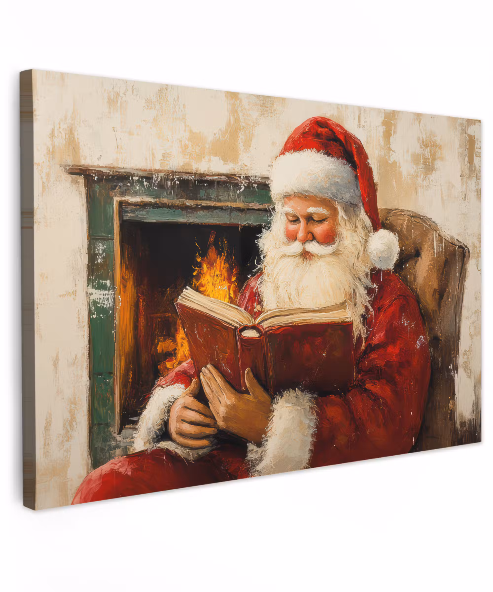 Canvas Print - Christmas - Santa Claus - Winter - Open Fireplace