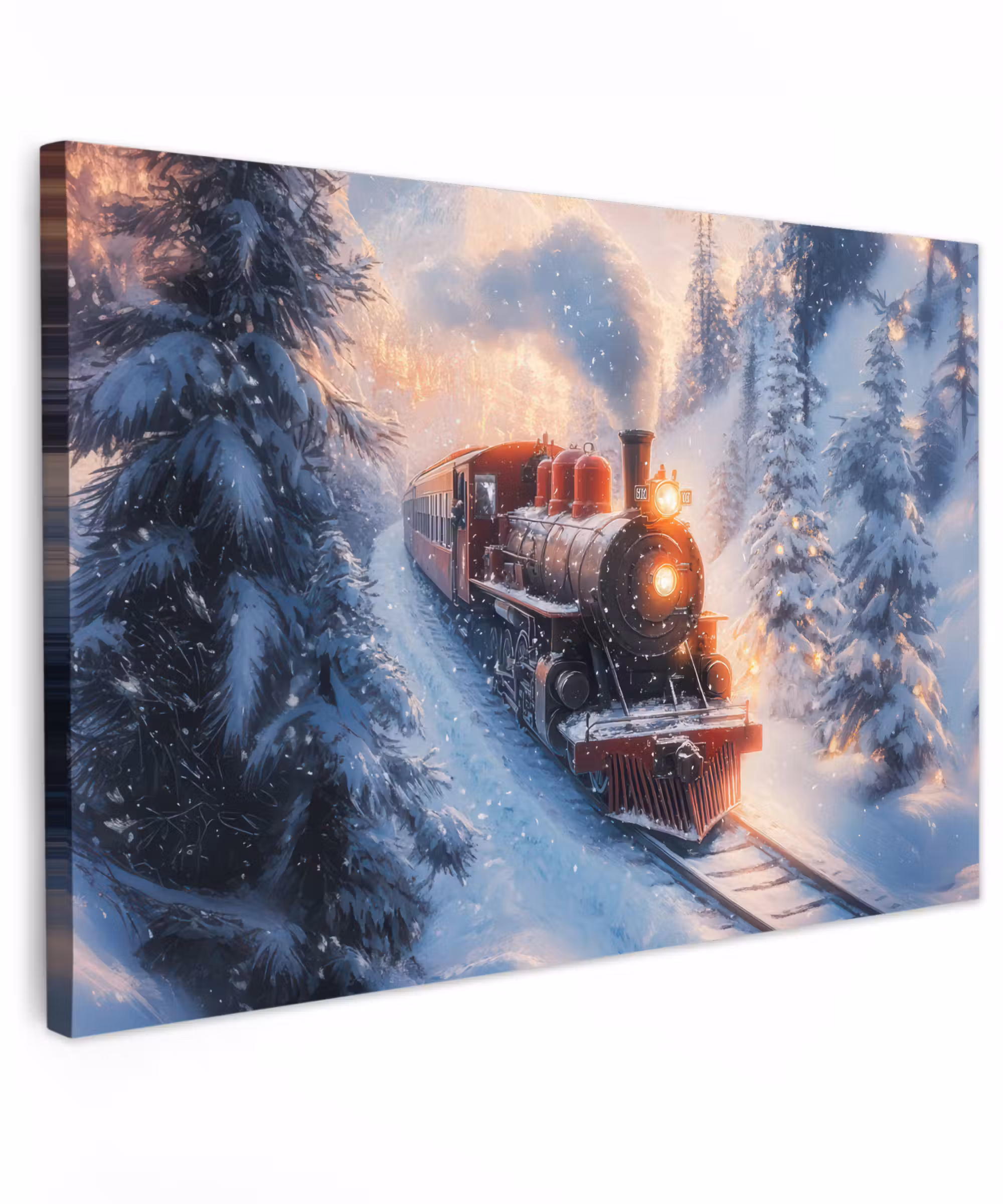 Canvas Print - Christmas train - Snow - Winter - Christmas