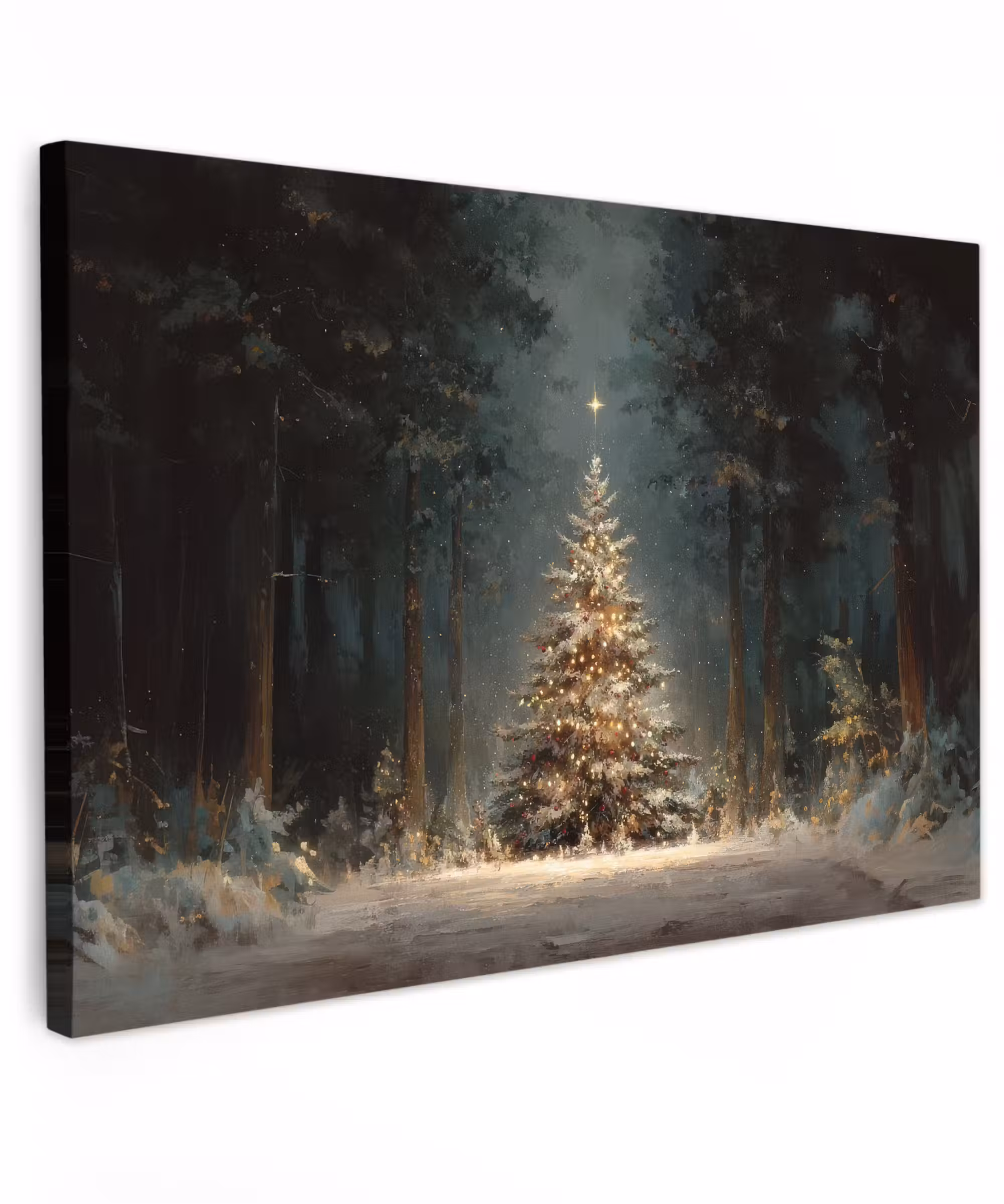Canvas Print - Christmas tree - Forest - Snow - multicolored