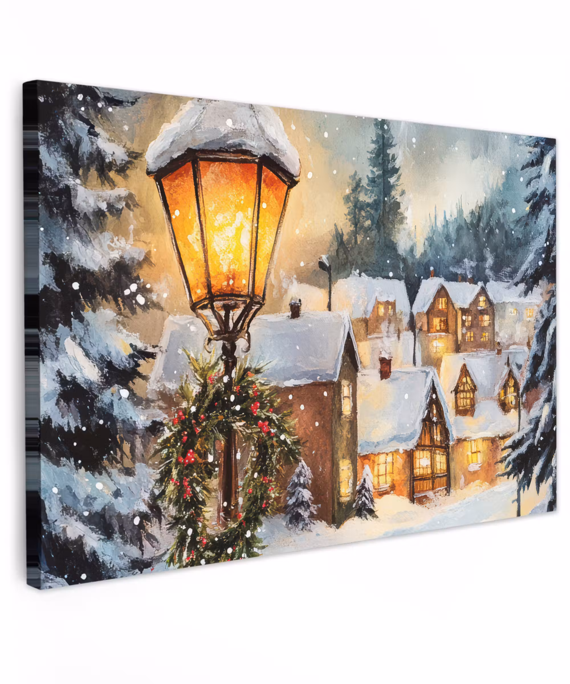 Canvas Print - Christmas village - Houses - Snow - Christmas