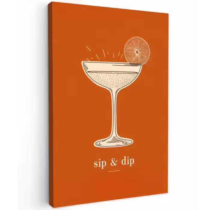 Cocktail - Oranje - Zomer - Quote canvas 2cm klein -z3d