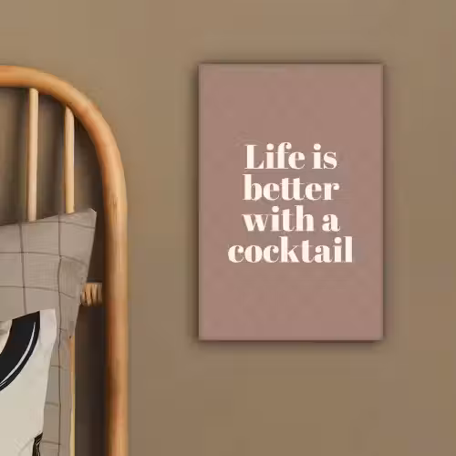 Cocktail - Tekst - Patroon - Wit canvas 2cm klein -sfeer3