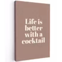 Cocktail - Tekst - Patroon - Wit canvas 2cm klein -z3d