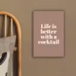 Cocktail - Tekst - Patroon - Wit canvas 2cm klein -sfeer3
