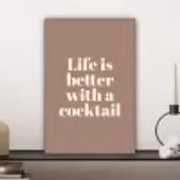 Cocktail - Tekst - Patroon - Wit canvas 2cm klein -sfeer6