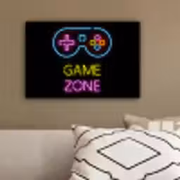 Controller - Game - Neon - Zwart - Quotes - Game zone canvas 2cm klein -sfeer3