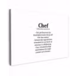 Kok - Definitie - Chef - Koken - Keuken - Spreuken - Woordenboek canvas 2cm klein -z3d