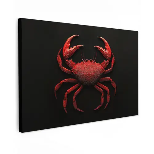 Krab - Rood - Vissen - Schaaldieren canvas 2cm klein -z3d