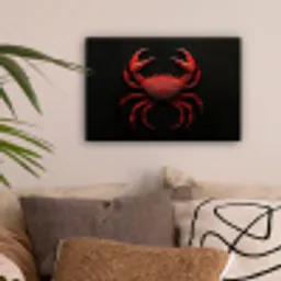 Krab - Rood - Vissen - Schaaldieren canvas 2cm klein -sfeer1