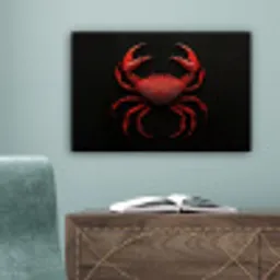 Krab - Rood - Vissen - Schaaldieren canvas 2cm klein -sfeer4
