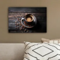 Kop - Koffie - Hout - Bonen canvas 2cm klein -sfeer3