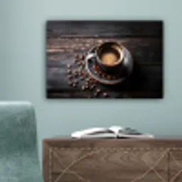 Kop - Koffie - Hout - Bonen canvas 2cm klein -sfeer4