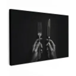 Bestek - Zwart - Wit canvas 2cm klein -z3d