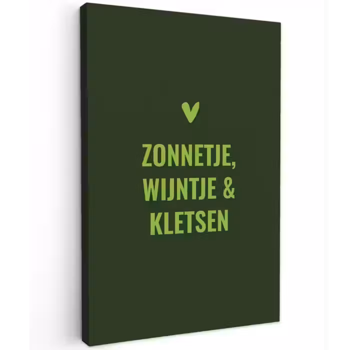 Donkergroen - Quote - Zon - Zomer canvas 2cm klein -z3d