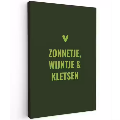 Donkergroen - Quote - Zon - Zomer canvas 2cm klein -z3d